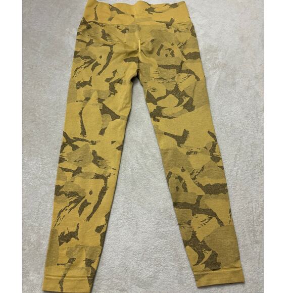 Gymshark Adapt Camo Seamless Leggings Savanna Yellow High Rise Size XL Athletic - Picture 4 of 9